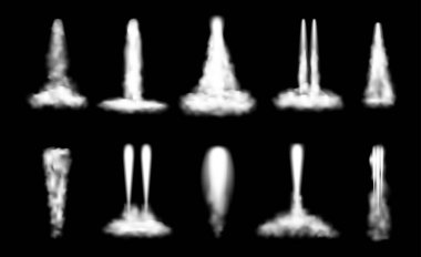 Havaya roket ya da füze fırlatmaktan iz ya da iz sür. Uçak ya da jetten kalkan, buhar ya da duman gibi izole edilmiş uzay gemileri. Uçuş performansı, uçuş sırasında dumanlı gaz izi.