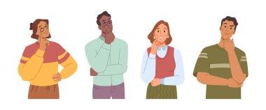 Yapısal ya da analitik, mantıksal ve yaratıcı sanatsal kişiliklerin farklı düşünce kavramlarına sahip erkek ve kadınlar. Vektör düşünceli çizgi film karakterleri beyin fırtınası