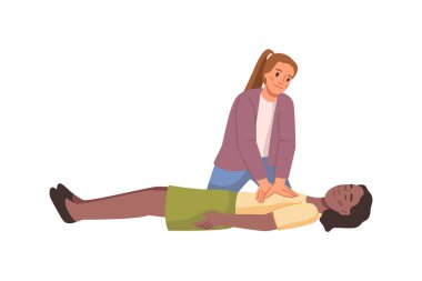 İlk yardım tıbbi masaj prosedürü, kardiyopulmoner resüsitasyon, kalp masajı acil durum. Göğüs masajı ve kalp masajı yapan doktor ya da hemşire, kritik hasta