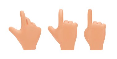 Sözlü iletişim yok, işaret parmağı gösteren ve işaret eden izole eller var. Yön belirten kişi avuç içi, kişiliğin gerçekçi bileği. 3B gösterge ya da jest