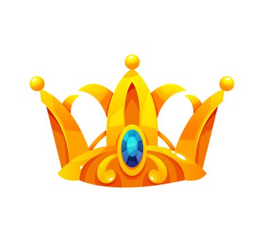 Mücevher ve değerli elmaslarla altın taç. Vektör kraliçe ya da kral için taç, prenses için taç ya da prens için mücevher. Krallığın gücü ve otoritesi, antika dekor.