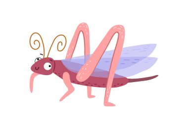 Gryllus Campestris ya da tarla cırcırböceği. Kanatları, geniş arka bacakları ve kıvrık antenleri olan izole bir yaratık. Vektör çimenlik alanlar, tarlalar ve bahçeler yerleşik. Çekirge gülümseyen böcek