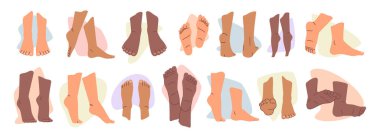 Kız ayakları, izole kadın ayak bilekleri ve parmak koleksiyonu. Spa salonunda vektör kozmetik tedavi, bayanlar için izole pedikür prosedürü. Güzellik merkezi ve cilt bakımı, şımartma ve masaj