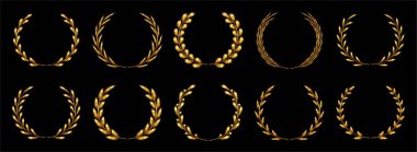 Her zaman yeşil bitkiden yapılmış altın defne çelenkleri, yapraklardan ve brunch 'lardan oluşan dairesel düzenleme. Yarışmalarda kazananlar için eski bir ödül. Mitoloji ve asalet, gelenekler ve kültür mirası