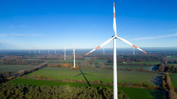 Drone Shot Van Windturbines Het Landschap Van Duitsland — Stockfoto