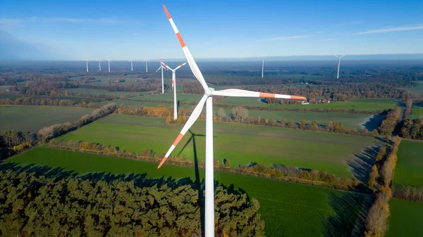 Drone Skott Vindkraftverk Landskapet Tyskland — Stockfoto