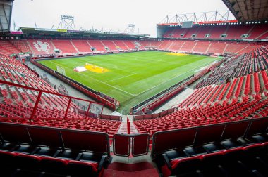 ENSCHEDE, THE NETHERLANDS - JAN 24, 2023: Interior of the soccer stadium of the Dutch football club FC Twente.
