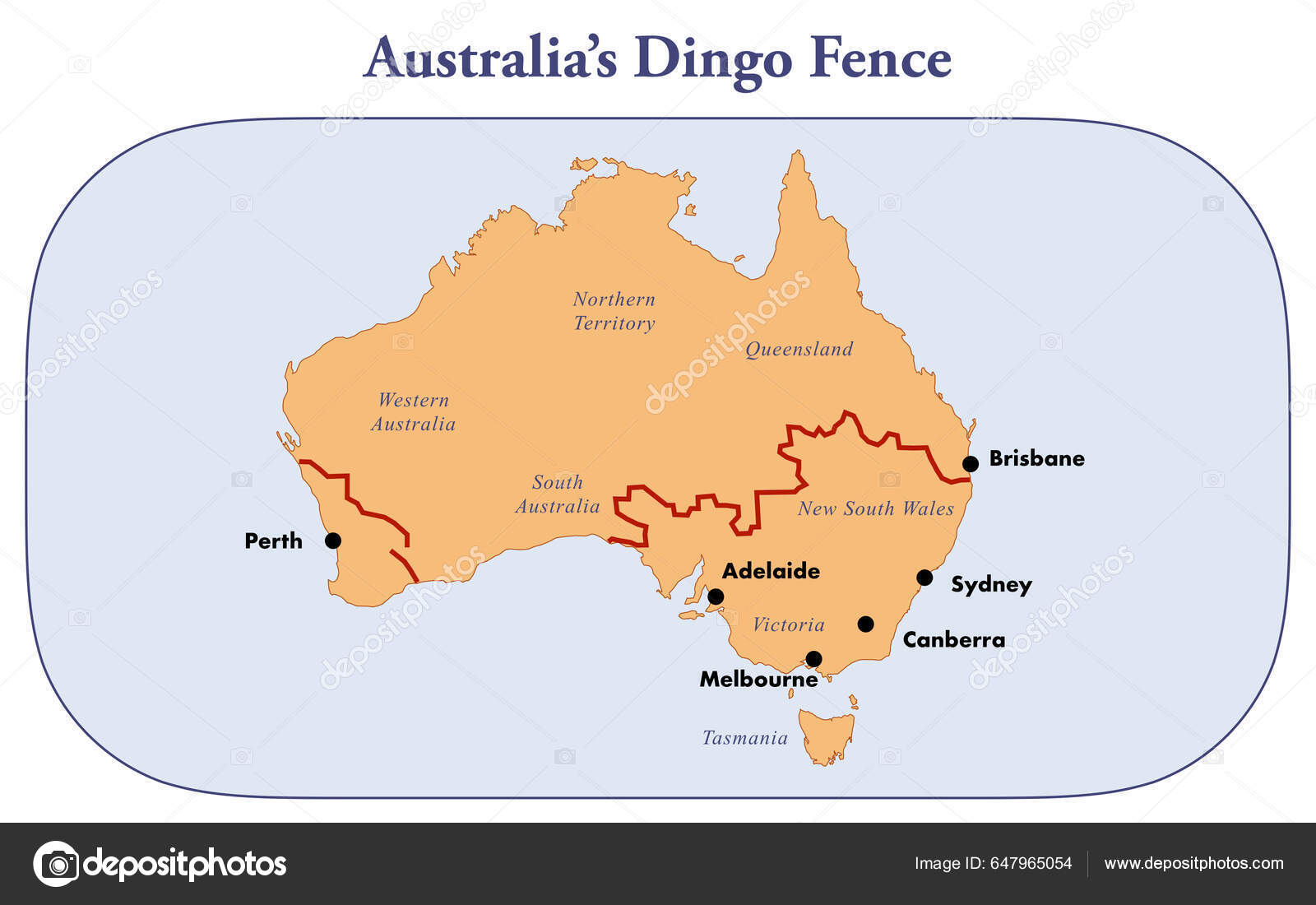 Map Dingo Fence Australia — Stock Photo © dkaramit #647965054 - Main Image