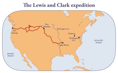 Lewis ve Clark seferinin rotası.