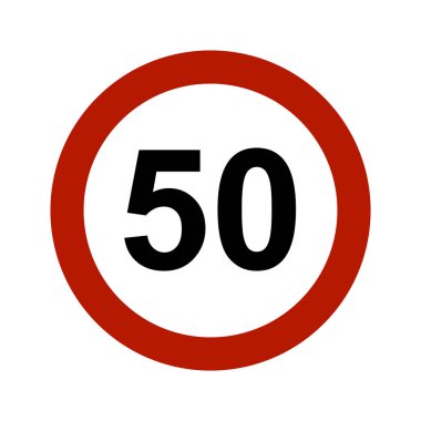 50 km / saat hız sınırı işareti