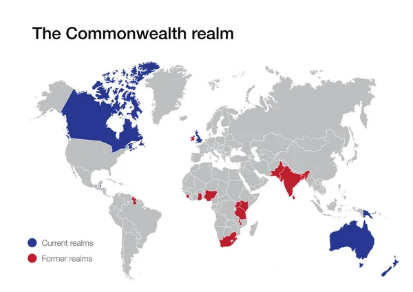 World Map Commonwealth Realm — Stock Photo, Image