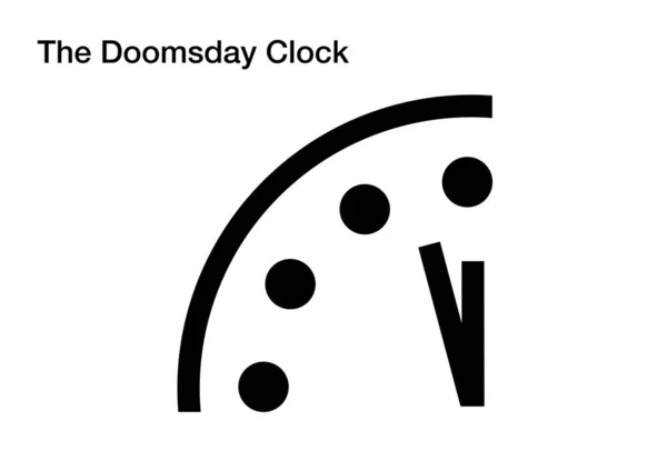 Doomsday Clock Illustration Black White — Stock Photo, Image