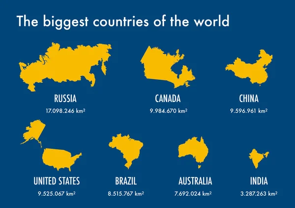Più Grandi Paesi Del Mondo — Foto Stock