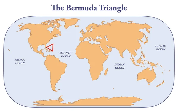 Mappa Del Triangolo Delle Bermuda Nel Mar Dei Caraibi — Foto Stock