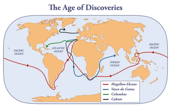 Age Discoveries Map Background — Stock Photo, Image