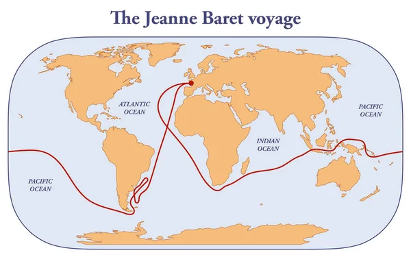Jeanne Baret Voyage Circumnavigation Globe — Stock Photo, Image