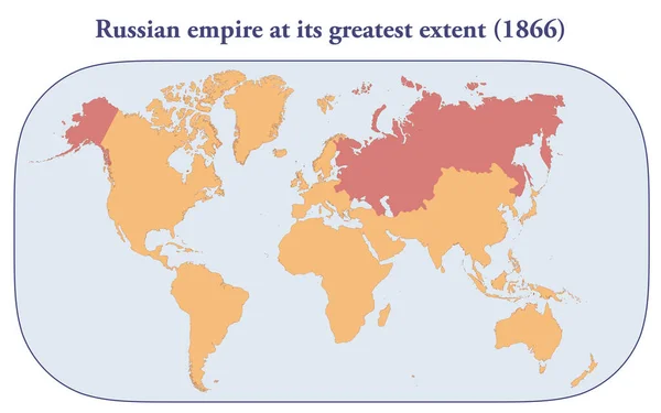 Russian Empire Its Greatest Extent 1866 — Stock Photo, Image