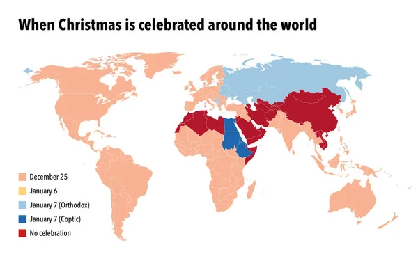 Cuando Celebra Navidad Los Diferentes Países Del Mundo — Foto de Stock