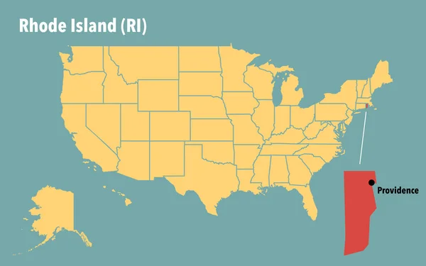Map Rhode Island State Position United States — Stock Photo, Image