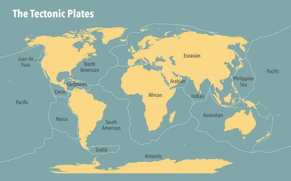 Carte Moderne Des Plaques Tectoniques Terre — Photo