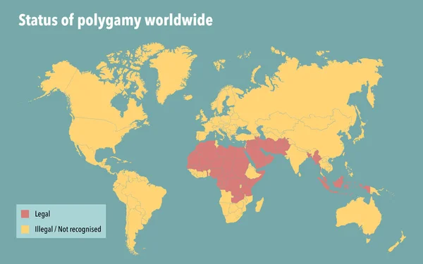 Карта Мира Полигамии Всем Мире — стоковое фото