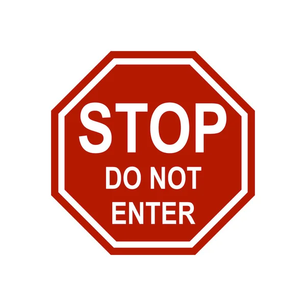 Zatrzymaj Się Nie Wpisuj Znaku Drogowego — Zdjęcie stockowe