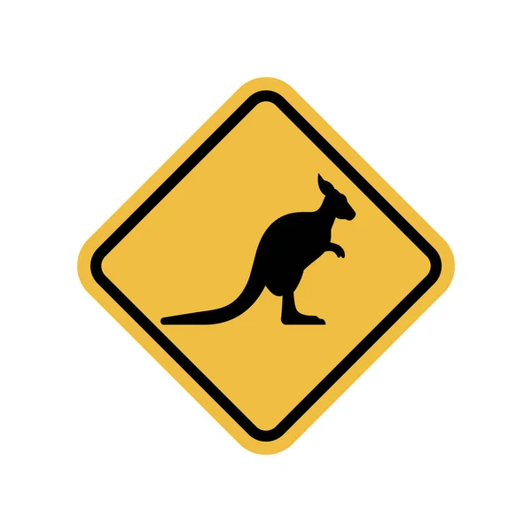 Waarschuwingsbord Voor Mogelijke Kangoeroe Oversteek — Stockfoto