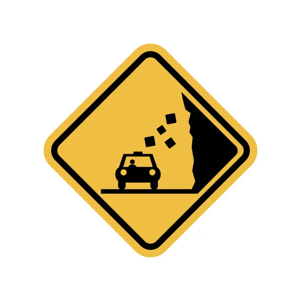 Señal Advertencia Para Caída Rocas —  Fotos de Stock