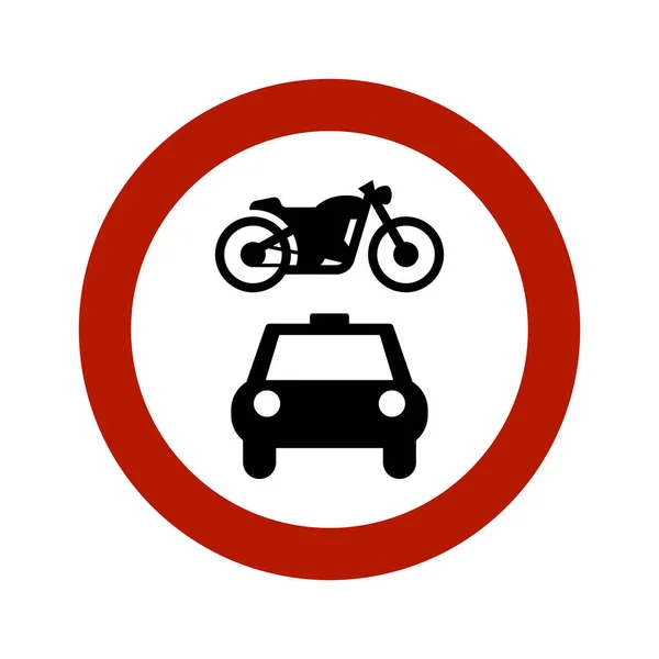 Señal Tráfico Para Entrada Prohibida Todos Los Vehículos Motor — Foto de Stock
