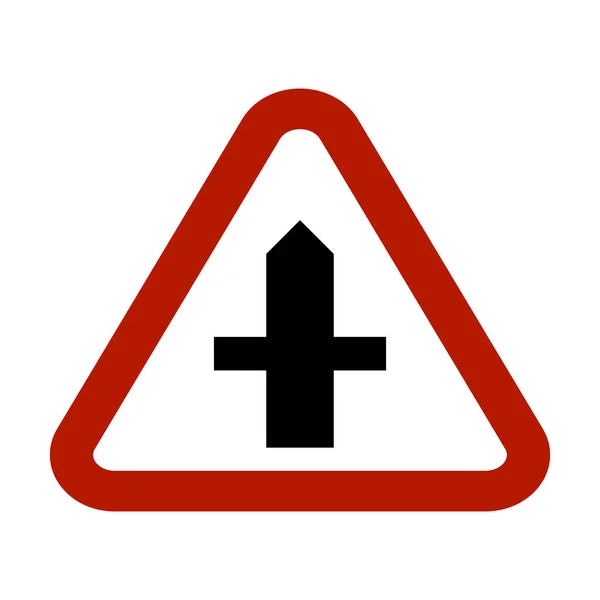 Verkehrszeichen Für Eine Kreuzung Nebenstraßen Links Und Rechts — Stockfoto