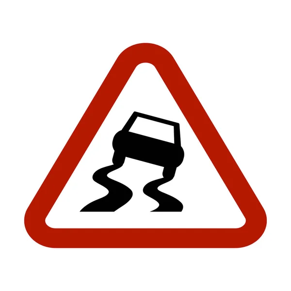 Verkehrszeichen Für Glatte Straße — Stockfoto