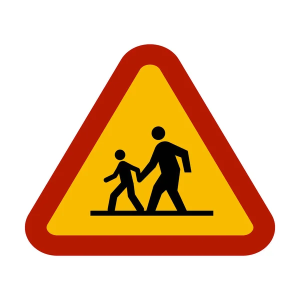 Segnale Stradale Cautela Bambini Attraversano Strada — Foto Stock