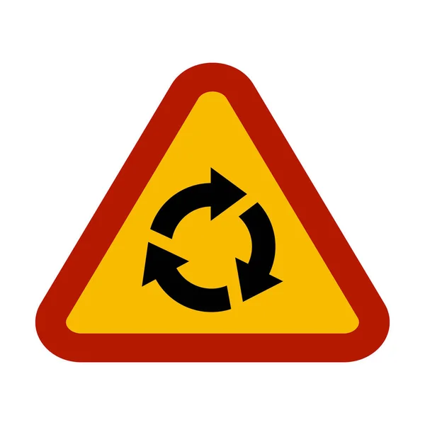 Verkehrszeichen Für Vorausfahrenden Kreisverkehr — Stockfoto