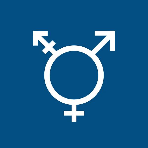 Płeć Neutralny Znak Izolowany Kolorze Niebieskim — Zdjęcie stockowe