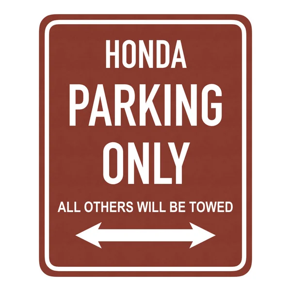 Honda停车仅限标志 — 图库照片