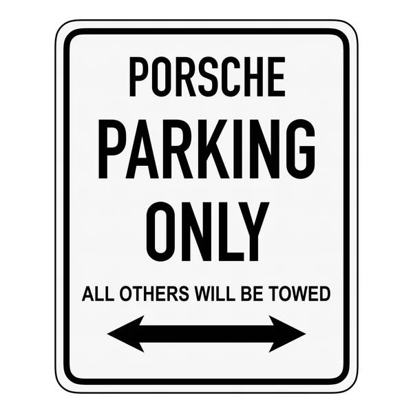 Porsche Estacionamento Único Sinal — Fotografia de Stock
