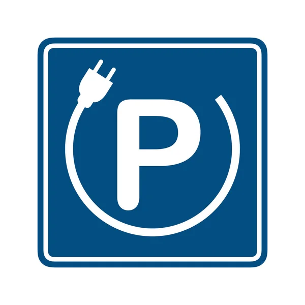 Znak Punktu Ładowania Pojazdu Elektrycznego — Zdjęcie stockowe