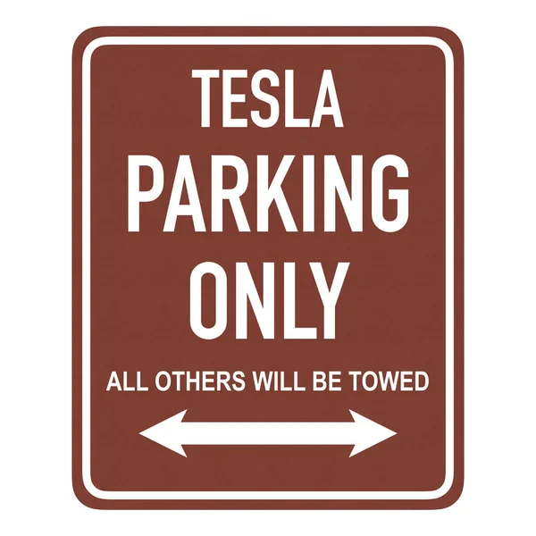 Tesla Parkování Pouze Podepsat — Stock fotografie