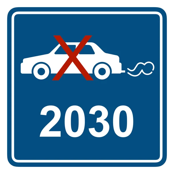 2030 Απαγορευθεί Κυκλοφορία Των Αυτοκινήτων Κινητήρα Εσωτερικής Καύσης Ορυκτών Καυσίμων — Φωτογραφία Αρχείου