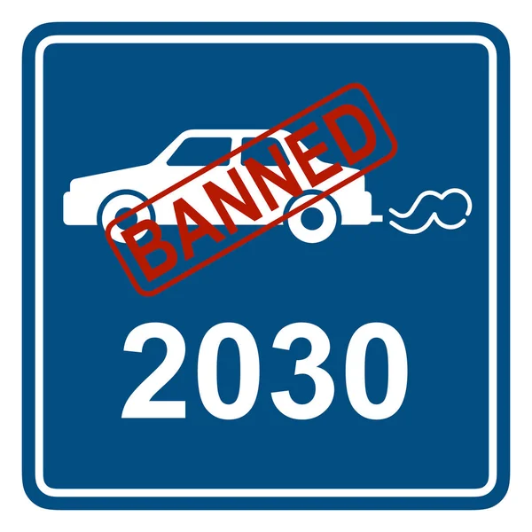 Veículos Motor Combustão Interna Alimentados Fósseis Serão Proibidos Circular 2030 — Fotografia de Stock