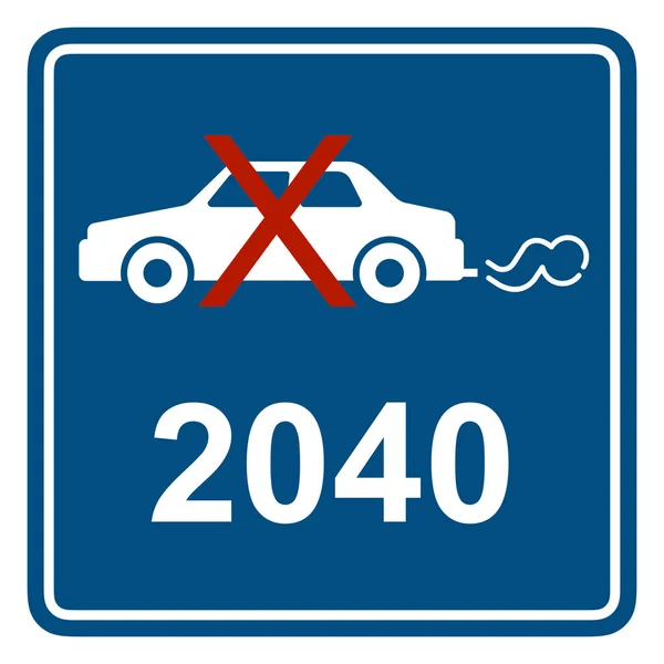 2040 Ben Betiltják Fosszilis Tüzelőanyaggal Működő Belső Égésű Motorral Működő — Stock Fotó