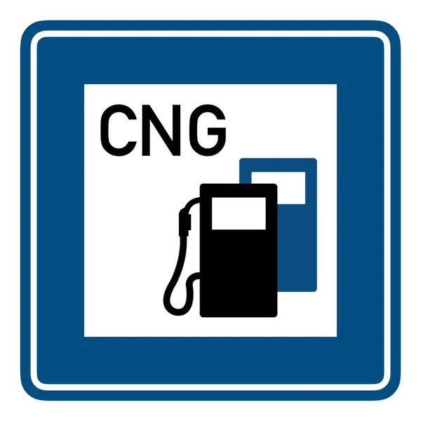 Cng Yakıt Istasyonunu Gösteren Yol Tabelası — Stok fotoğraf