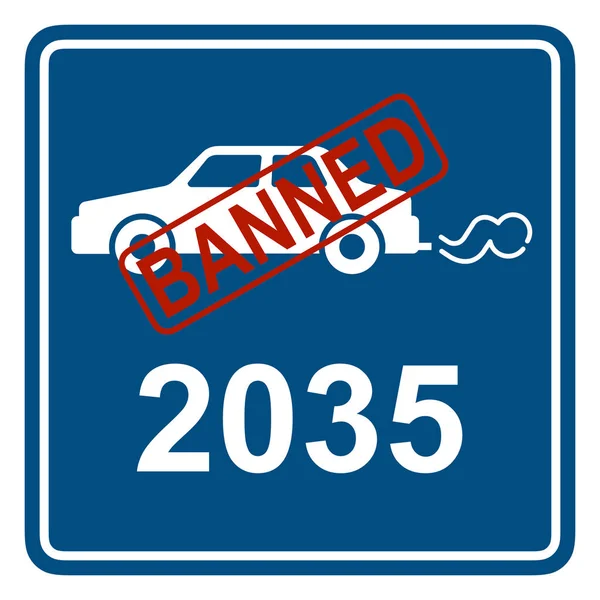 Fossil Fuelled Internal Combustion Engine Cars Banned Circulation 2035 — Stock Photo, Image