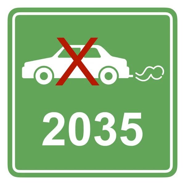 Autos Mit Fossilen Verbrennungsmotoren Werden 2035 Aus Dem Verkehr Gezogen — Stockfoto