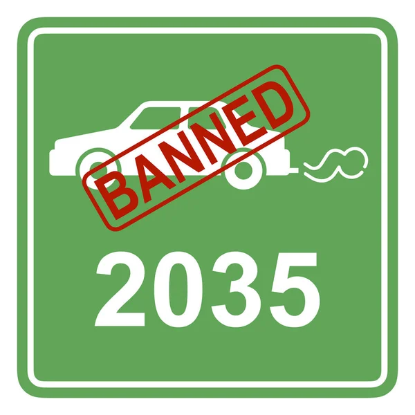 Автомобили Двигателем Внутреннего Сгорания Ископаемом Топливе Будут Запрещены Обращению 2025 — стоковое фото