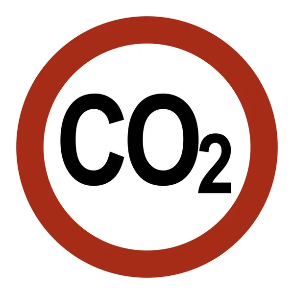 红白相间的交通标志上写着二氧化碳 — 图库照片