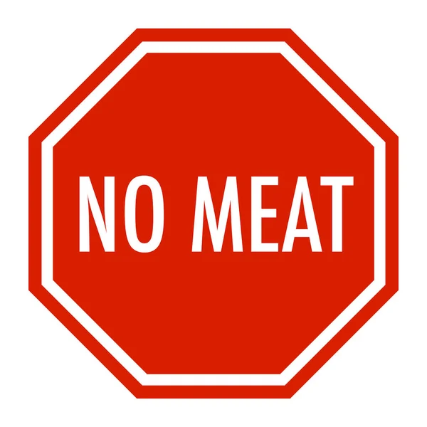 Wegańskie Przyjazny Znak Wskazujący Nie Mięso — Zdjęcie stockowe