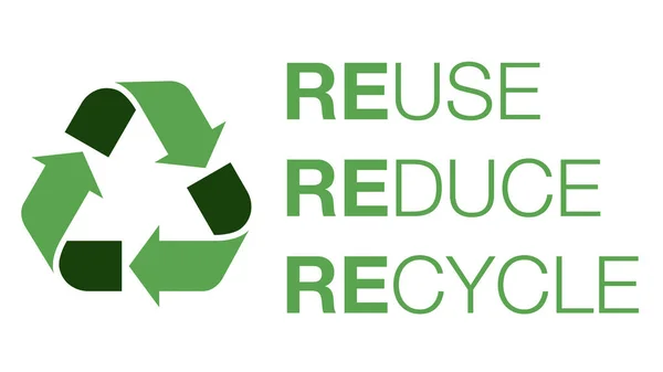 Zmniejszenie Ponowne Wykorzystanie Recykling Banera Kampanii — Zdjęcie stockowe