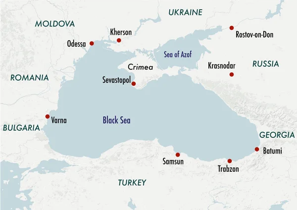 Krimregionen Ukraina Med Största Städerna Och Omgivande Länder — Stockfoto