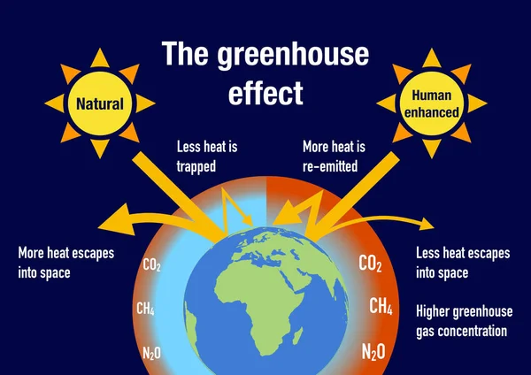 Influence of the human factor to enhance the greenhouse effect